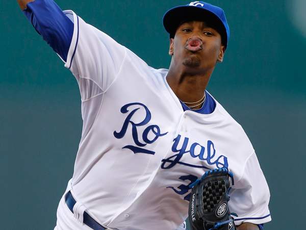 Yordano Ventura has already come close to 103 mph on his pitches twice. (Ed Zurga/Getty Images)